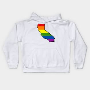 Rainbow California Outline Kids Hoodie